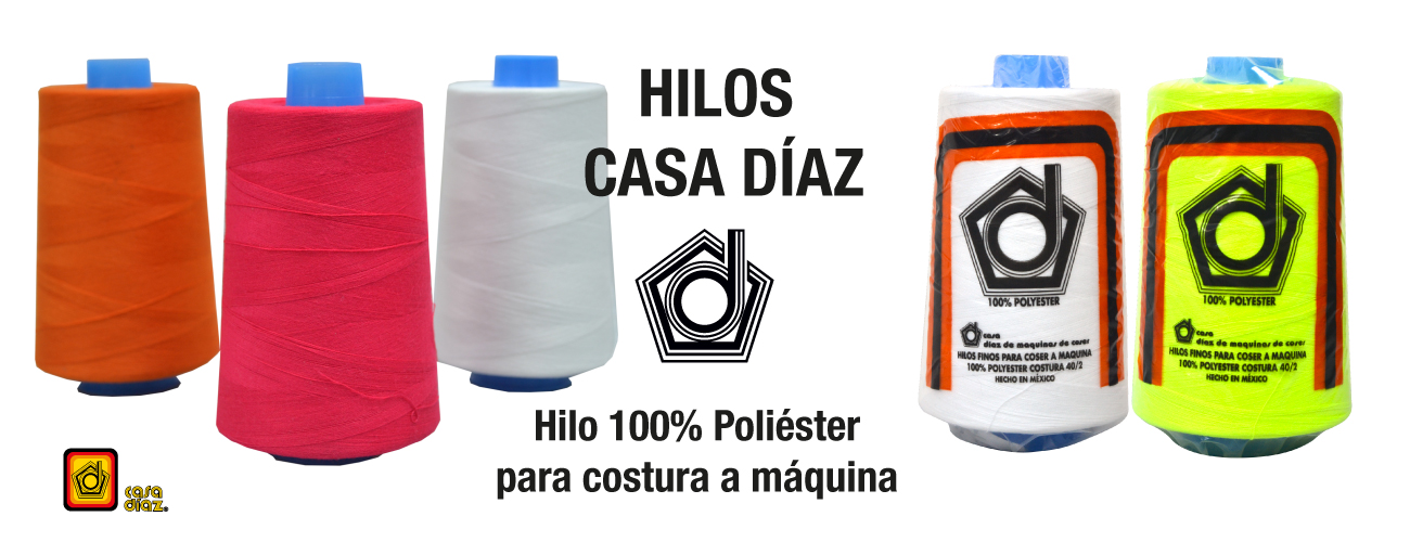 Hilo Casa Díaz, hilo 100% poliéster de fibra corta